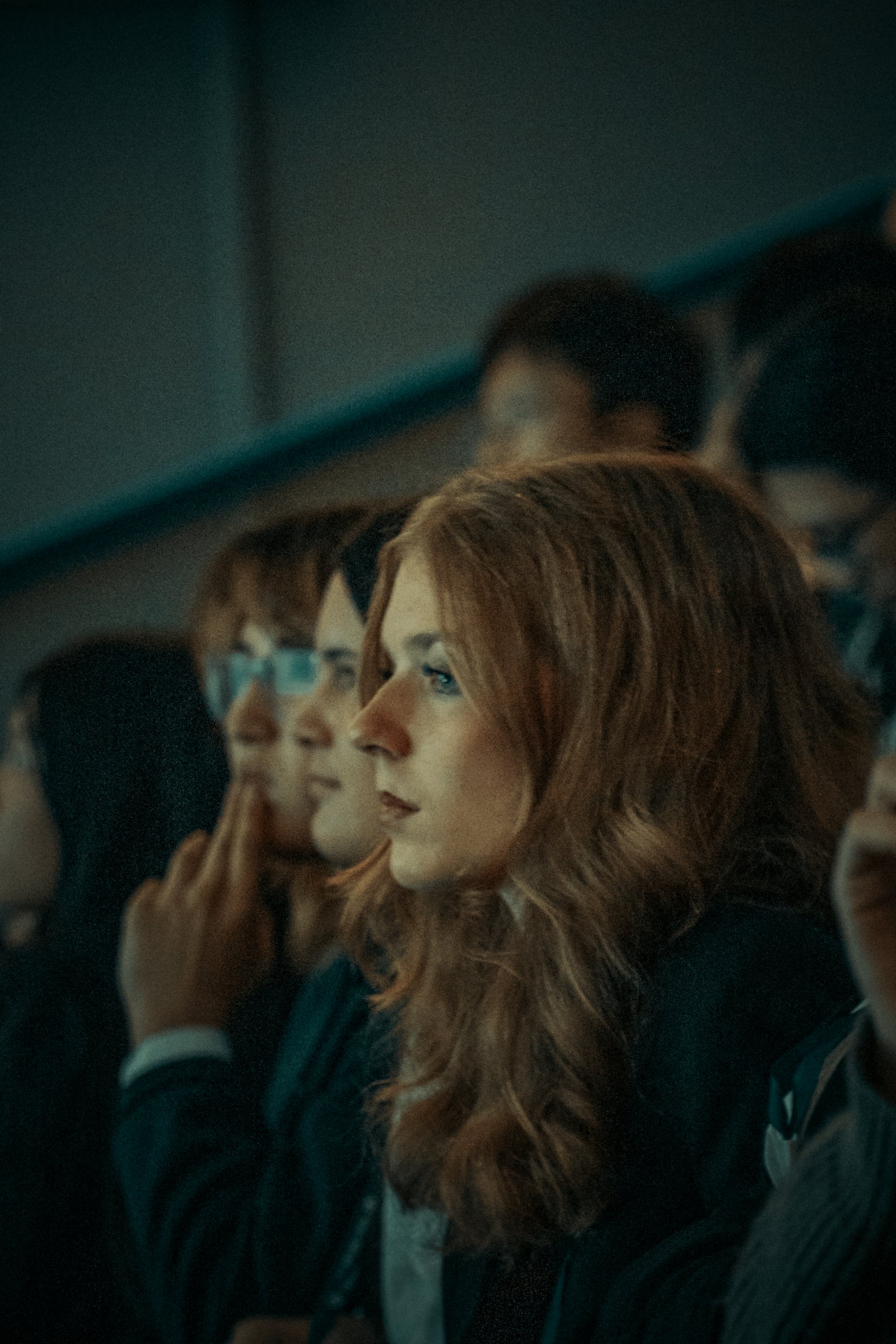 A student listening during a presentation